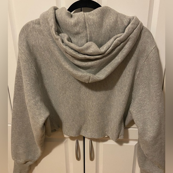 Champion Reverse Weave Women’s Heather Gray Cropped Hoodie M - Upcycled - Picture 2 of 7